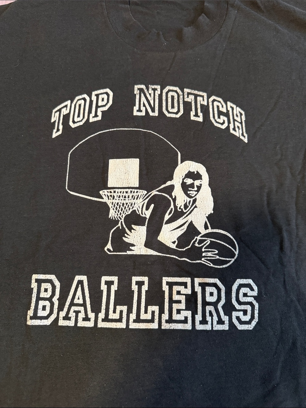 Top Notch Ballers Graphic Tee - Black with White Print